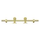 96 in. Single Roller Top-Mount Barn Door Hardware Kit in Champagne Brass 