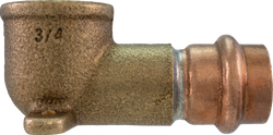 1/2 in. Copper Press x FPT Drop Ear Brass 90&deg; Elbow