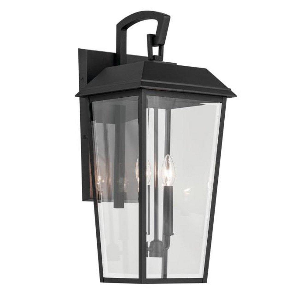 2-Light Outdoor Wall Sconce, Black Textured, Candelabra Base 
