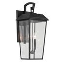 2-Light Outdoor Wall Sconce, Black Textured, Candelabra Base 