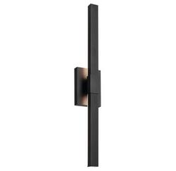 38W 1-Light 30in. Outdoor Wall Sconce in Textured Black