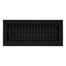 MODERN CAST IRON OVERSIZED FLOOR REGISTER - BLACK POWDER COAT - 4 X 10 5-1/4 X 11-5/16 OVERALL 