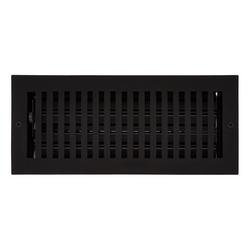 4 x 10 in. Cast Iron Floor Register in Black Powder Coat