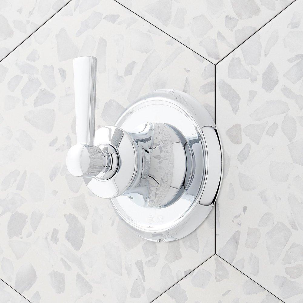 Pressure Balanced Shower System in Chrome with Shower Head, Hand Shower, Slide Bar, Shower Arm, Hose, and Valve Trim 