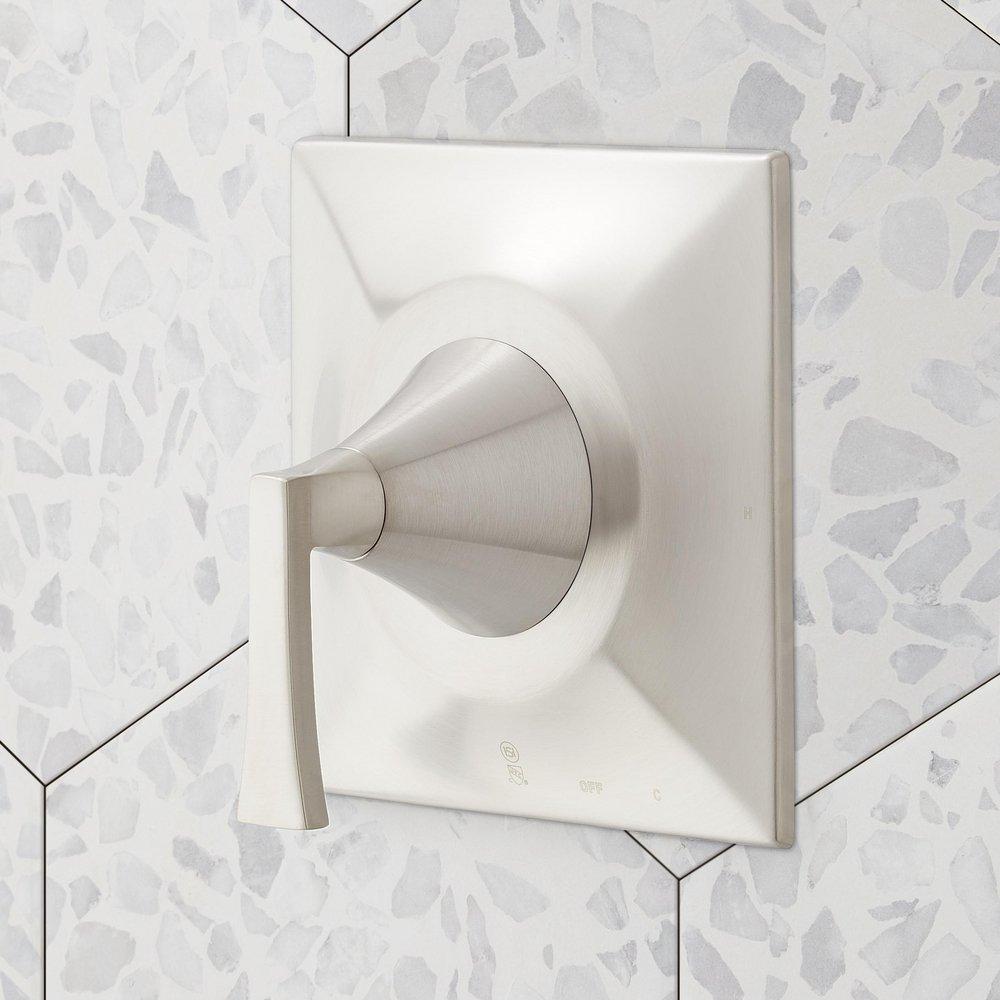 VILAMONTE PRESSURE BALANCE SHOWER SYSTEM WITH SLIDE BAR AND HAND SHOWER - BRUSHED NICKEL 