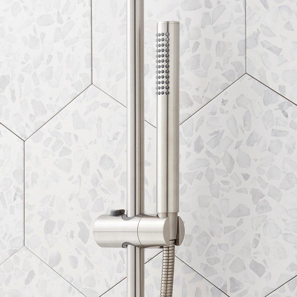 RETROFIT EXPOSED PIPE SHOWER SET - BRUSHED NICKEL 