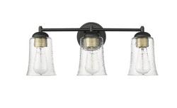 3-Light Vanity Fixture in Matte Black