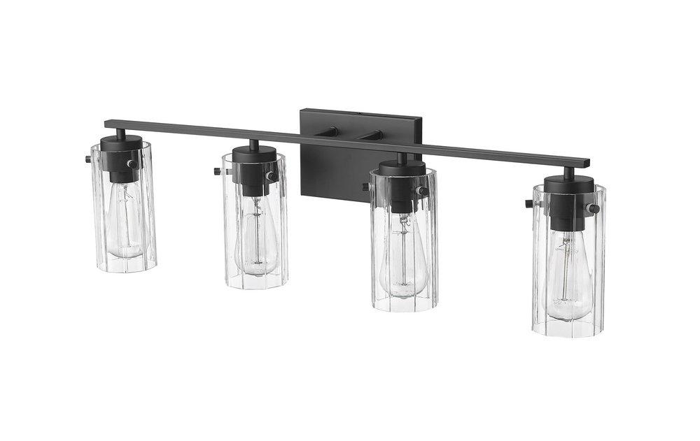 4-Light Vanity Fixture in Matte Black 