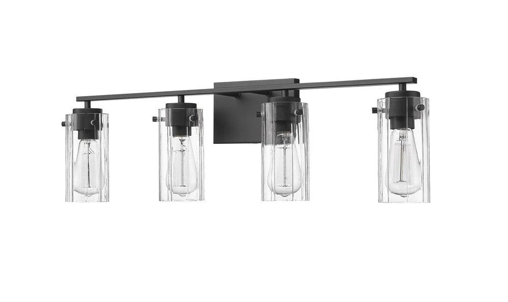 4-Light Vanity Fixture in Matte Black 