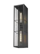 2-Light Outdoor Wall Lantern in Powder Coated Black Finish 