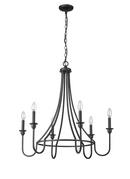 Millennium Lighting Matte Black 6-Light Chandelier Ceiling Light 