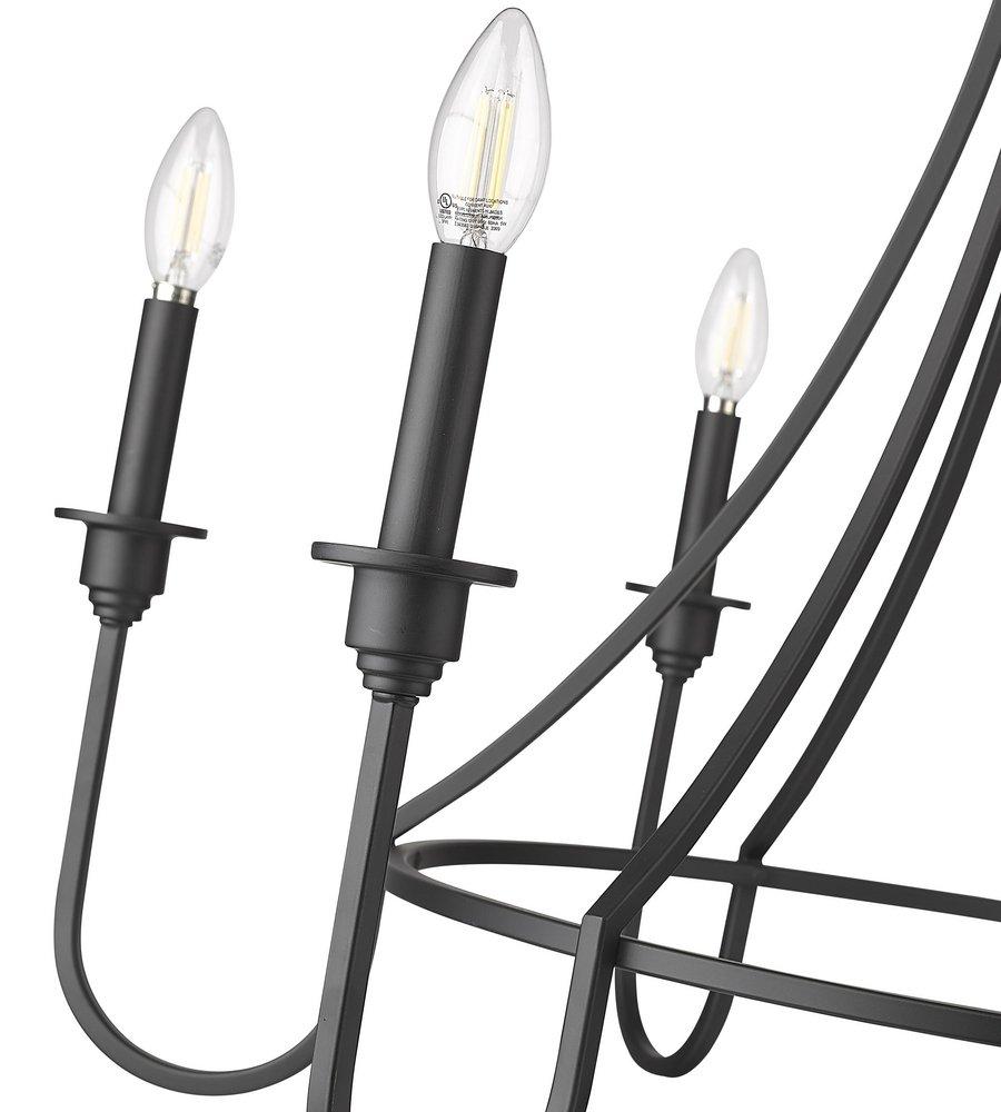 Millennium Lighting Matte Black 6-Light Chandelier Ceiling Light 