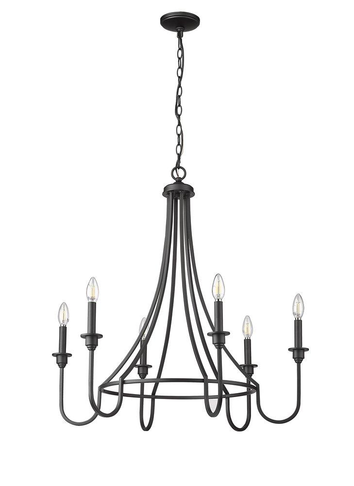 Millennium Lighting Matte Black 6-Light Chandelier Ceiling Light 