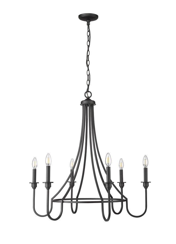 Millennium Lighting Matte Black 6-Light Chandelier Ceiling Light 