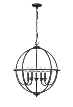 5-Light Chandelier Ceiling Light in Matte Black