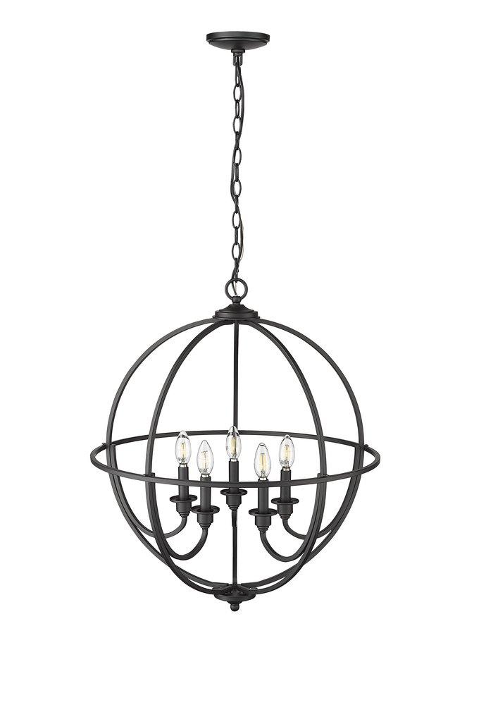 Millennium Lighting Matte Black 5-Light Chandelier Ceiling Light 