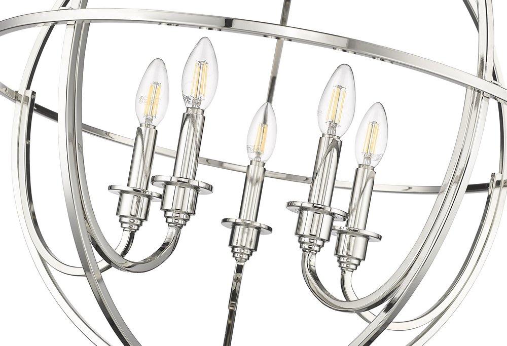 Millennium Lighting Polished Nickel 5-Light Chandelier Ceiling Light 