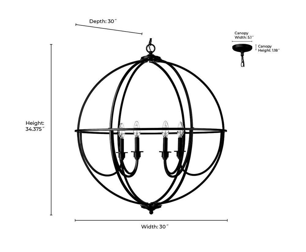 Millennium Lighting Polished Nickel 6-Light Chandelier Ceiling Light 