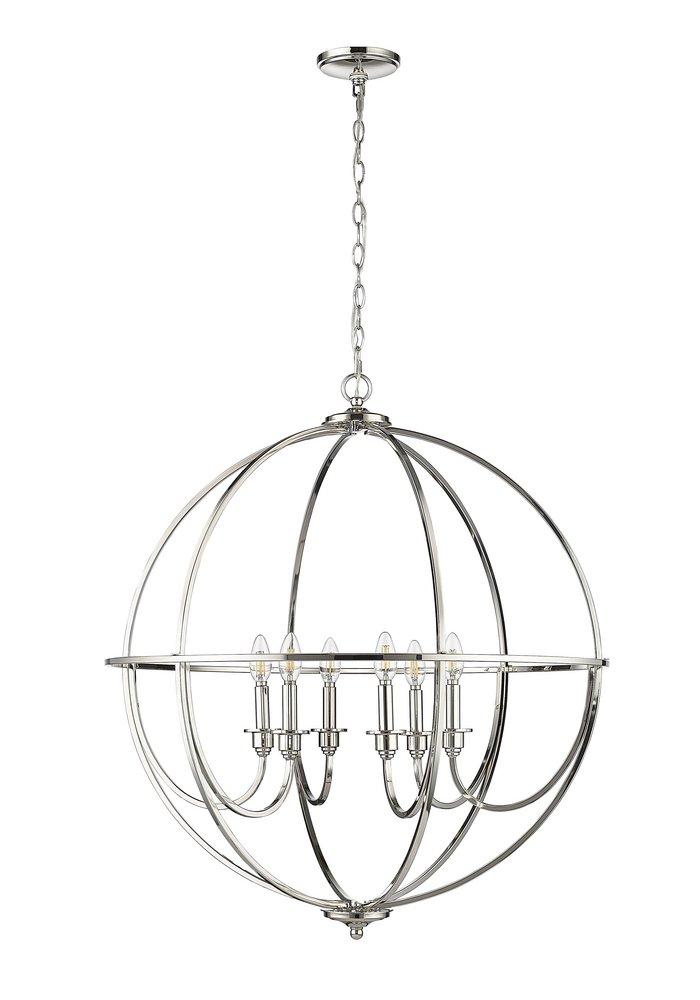 Millennium Lighting Polished Nickel 6-Light Chandelier Ceiling Light 