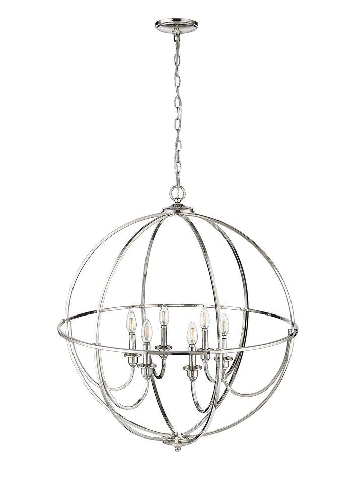 Millennium Lighting Polished Nickel 6-Light Chandelier Ceiling Light 