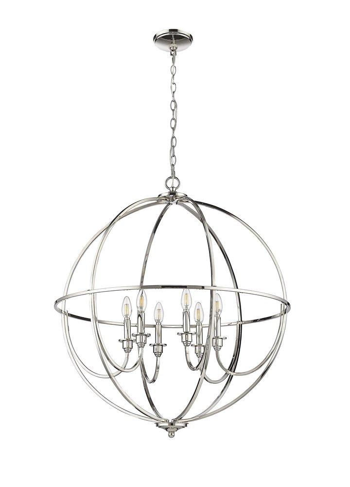 Millennium Lighting Polished Nickel 6-Light Chandelier Ceiling Light 