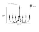 Millennium Lighting Matte Black 6-Light Chandelier Ceiling Light 