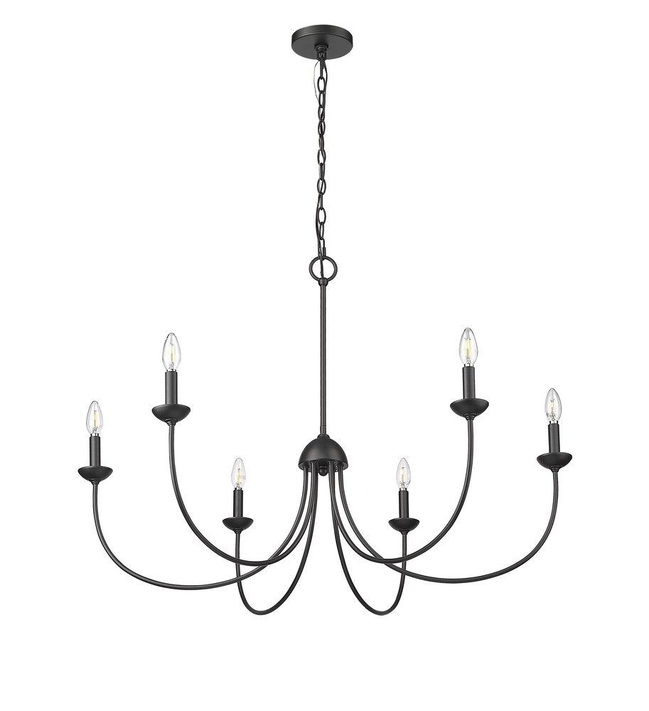Millennium Lighting Matte Black 6-Light Chandelier Ceiling Light 