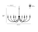 Millennium Lighting Matte Black 8-Light Chandelier Ceiling Light 