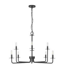 8-Light Chandelier Ceiling Light in Matte Black