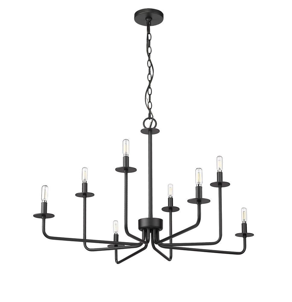Millennium Lighting Matte Black 8-Light Chandelier Ceiling Light 