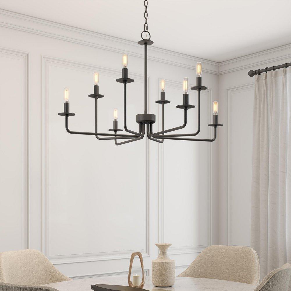 Millennium Lighting Matte Black 8-Light Chandelier Ceiling Light 