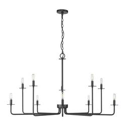 10-Light Chandelier Ceiling Light in Matte Black