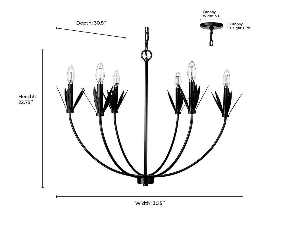 Millennium Lighting Textured White 6-Light Chandelier Ceiling Light 