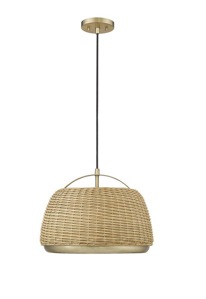 1-Light Pendant Light in Vintage Brass 