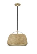 1-Light Pendant Light in Vintage Brass 