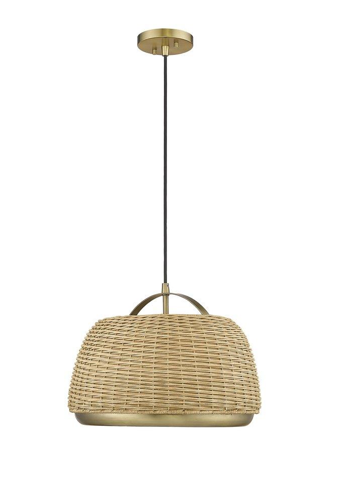 1-Light Pendant Light in Vintage Brass 