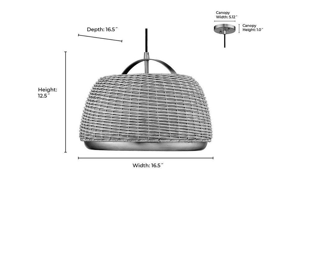 1-Light Pendant Light in Vintage Brass 