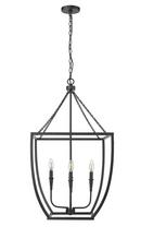 4-Light Pendant Light in Matte Black