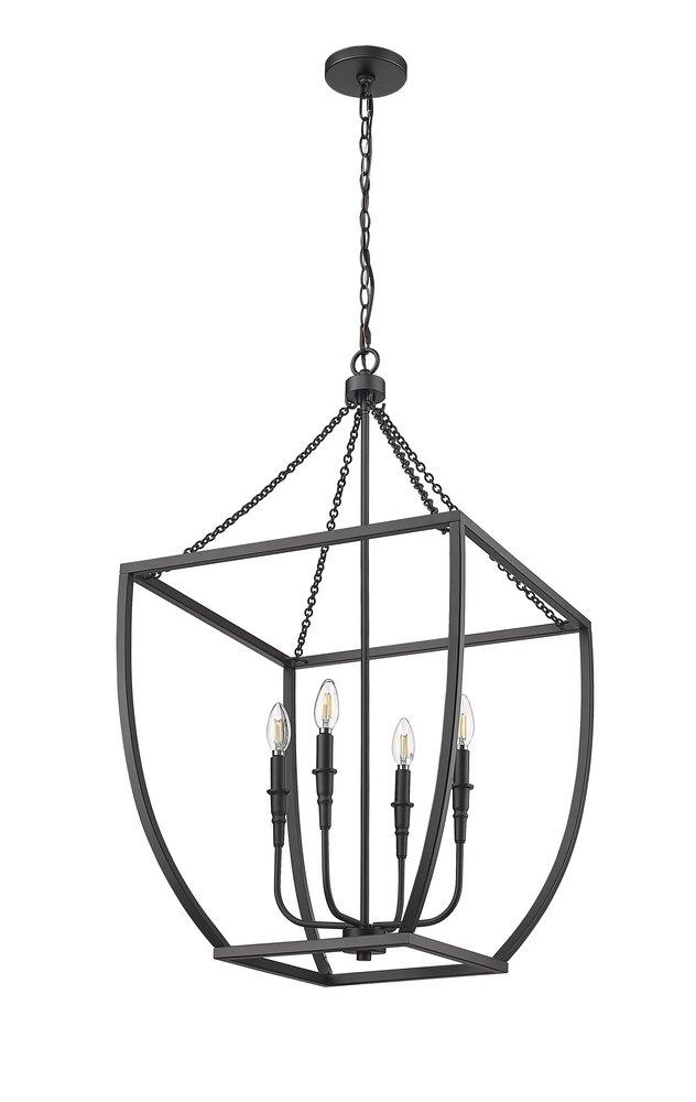 4-Light Pendant Light in Matte Black 