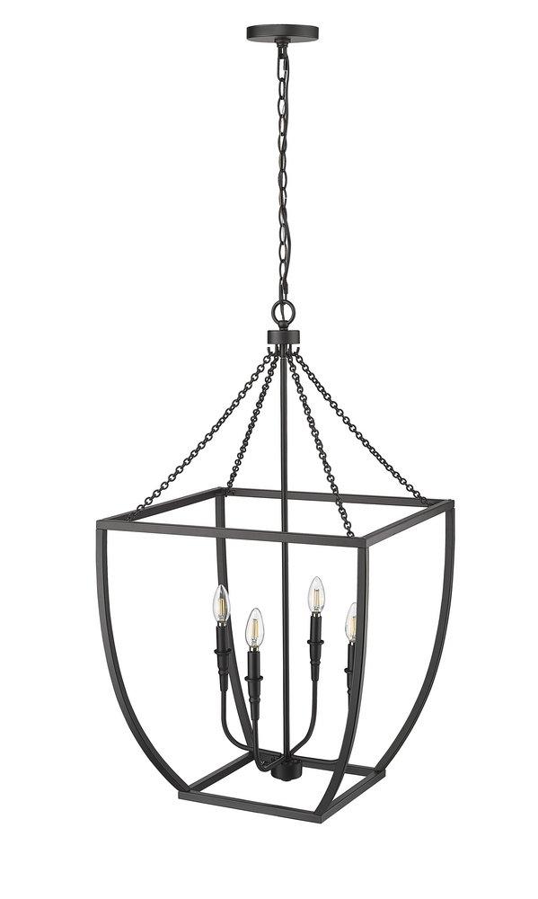 4-Light Pendant Light in Matte Black 