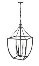 4-Light Pendant Light in Matte Black 