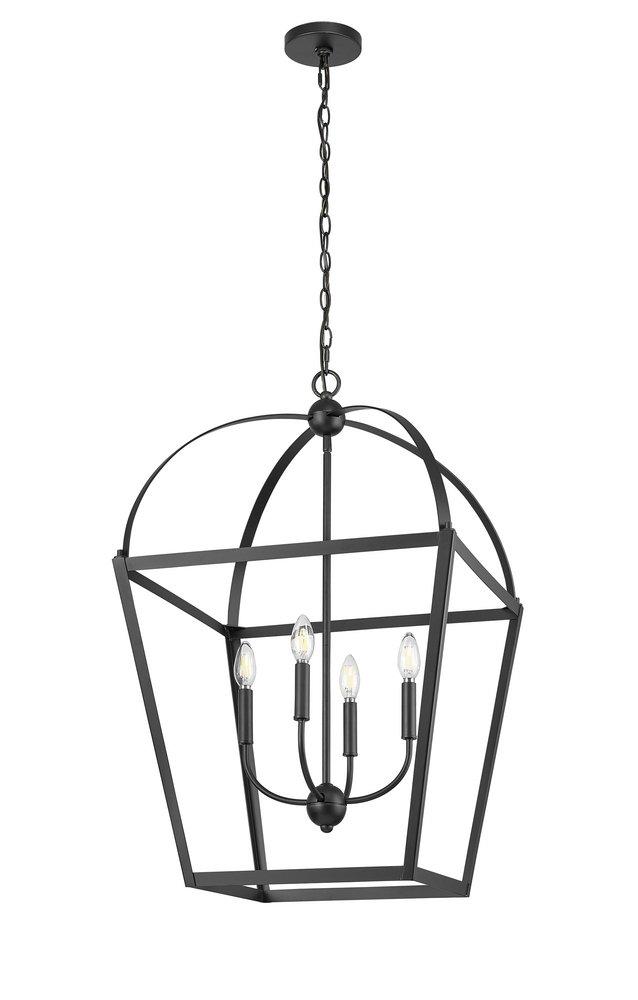 4-Light Pendant Light in Matte Black 