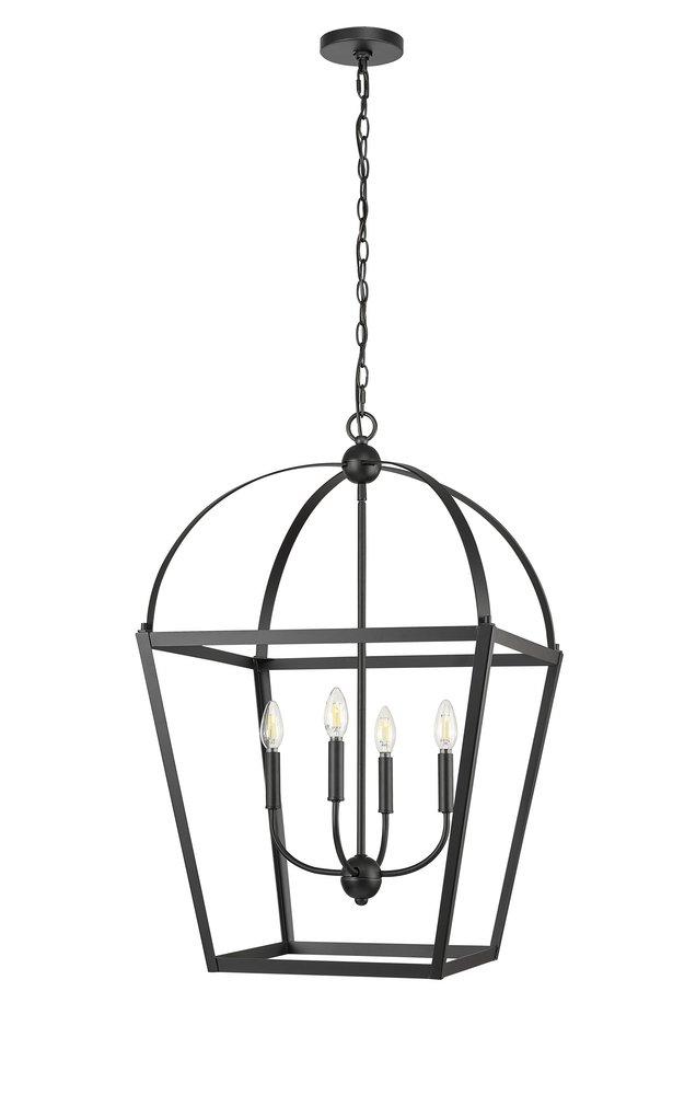 4-Light Pendant Light in Matte Black 