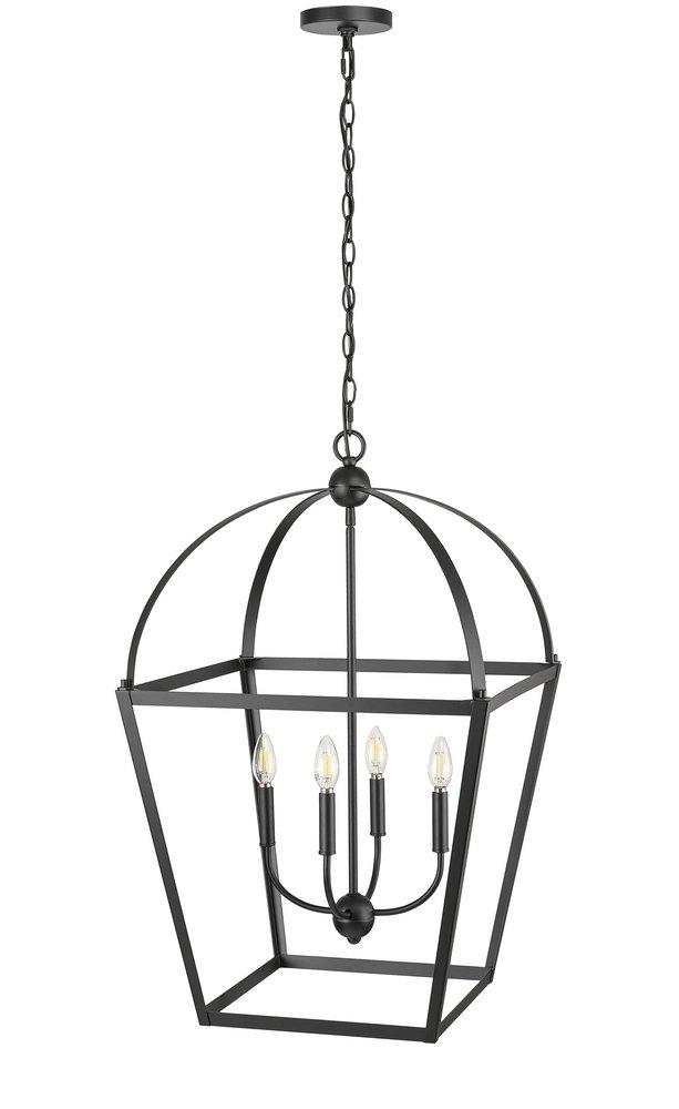 4-Light Pendant Light in Matte Black 