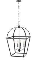 4-Light Pendant Light in Matte Black 