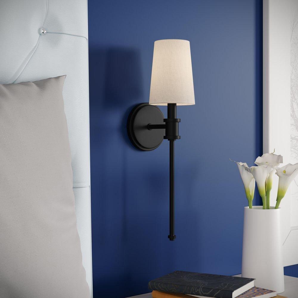 1-Light Wall Sconce in Matte Black 