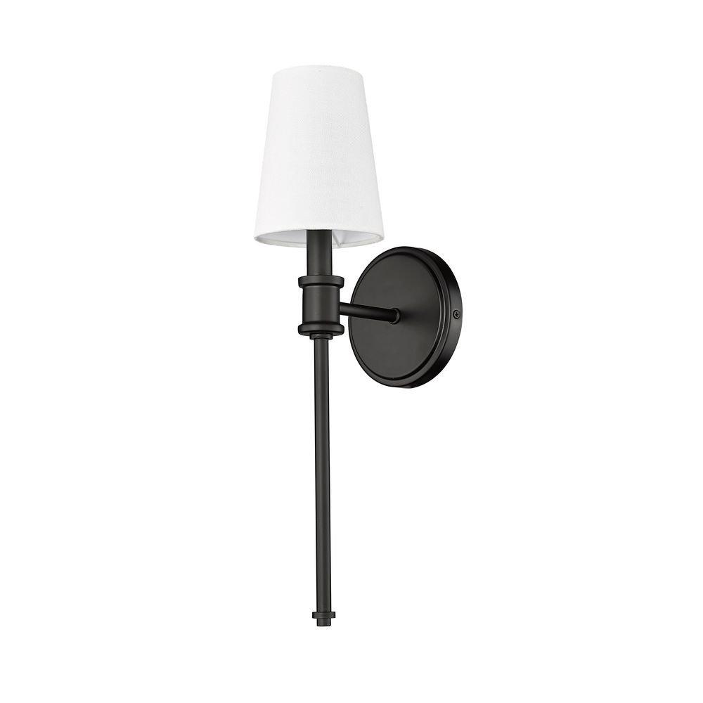 1-Light Wall Sconce in Matte Black 