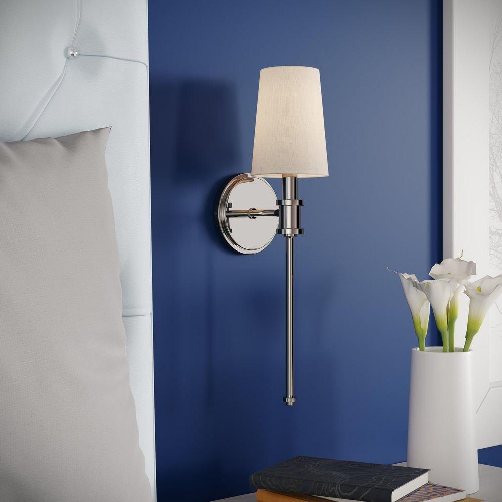 1-Light Wall Sconce in Polished Nickel 