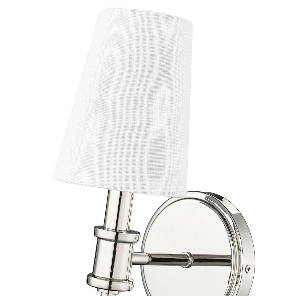 1-Light Wall Sconce in Polished Nickel 