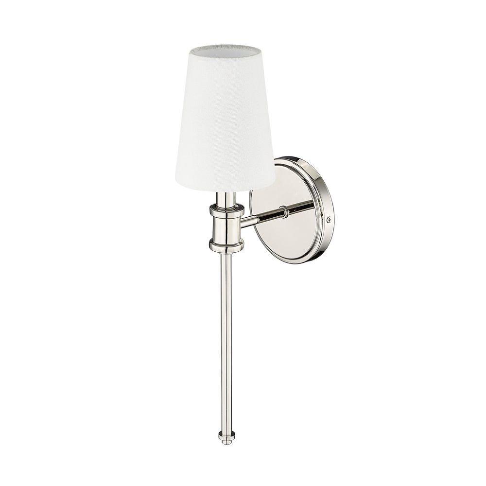 1-Light Wall Sconce in Polished Nickel 